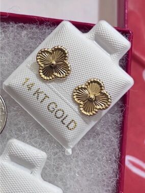 14K Gold,Kids Flower  Earrings💝